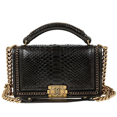 chanel purse boy bag python|Chanel python clutch bag.